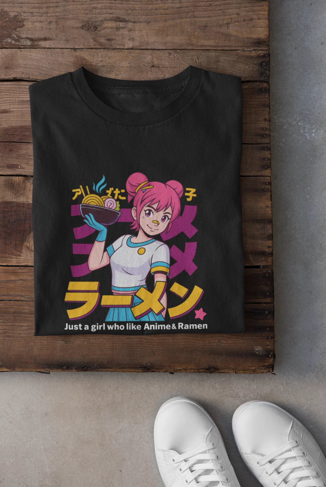 Anime Ramen Girl T-Shirt | Kawaii Japanese Noodle Lover Tee | Otaku Anime & Rame