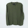 Lucky Brand Shirt Mens L Green Long Sleeve Henley Y2K Retro Casual
