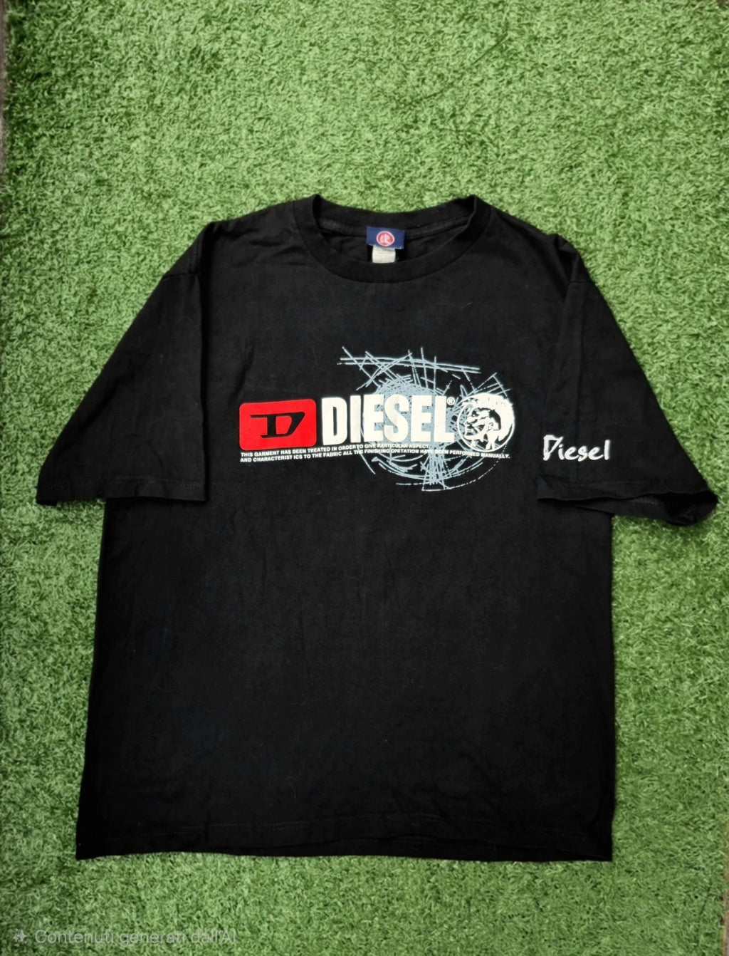 ​Vintage Y2K Mohawk Logo Diesel T-Shirt - Tiger Tag Rare - Boxy Fit - Size...
