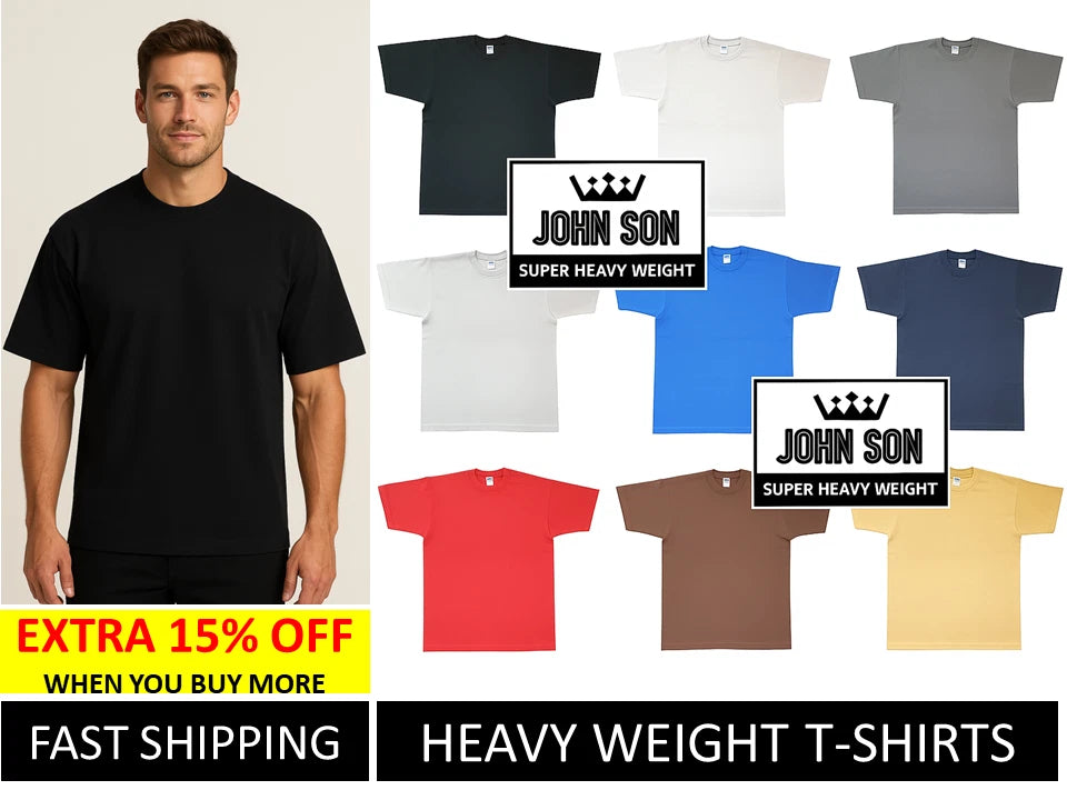 Plain Tall T-shirts Round Neck Super Heavy Weight[L~7XL] Big Size BULK [JOHN SON