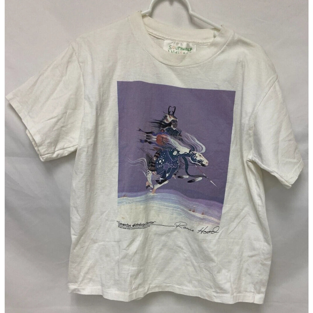 Vintage Southwest Visions Artwear T-Shirt White Graphic Print Sz Large