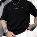 Summer Men's Cotton Casual Loose Fit Printed Round Neck Short Sleeved T-shirt