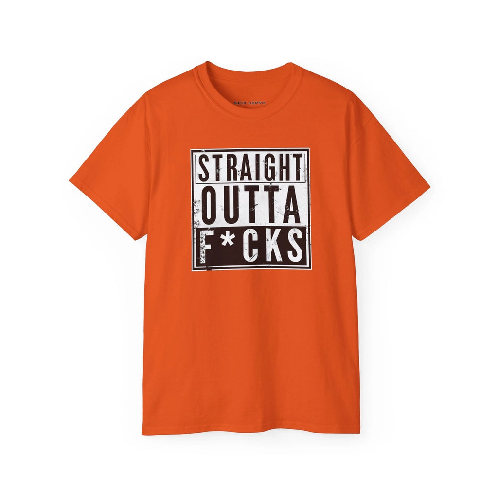 Straight Outta F*cks Graphic Tee, Funny Quote Meme Shirt, Unisex Cotton T-Shirt,