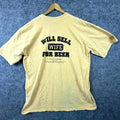 Vintage Will Sell Wife For Beer Crazy Shirts Mens 2XL Beige Funny Graphic Retro