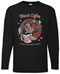 Black Coffee Magic Long Sleeve T-Shirt Caffeine Nerd Fun Halloween Cat Cats