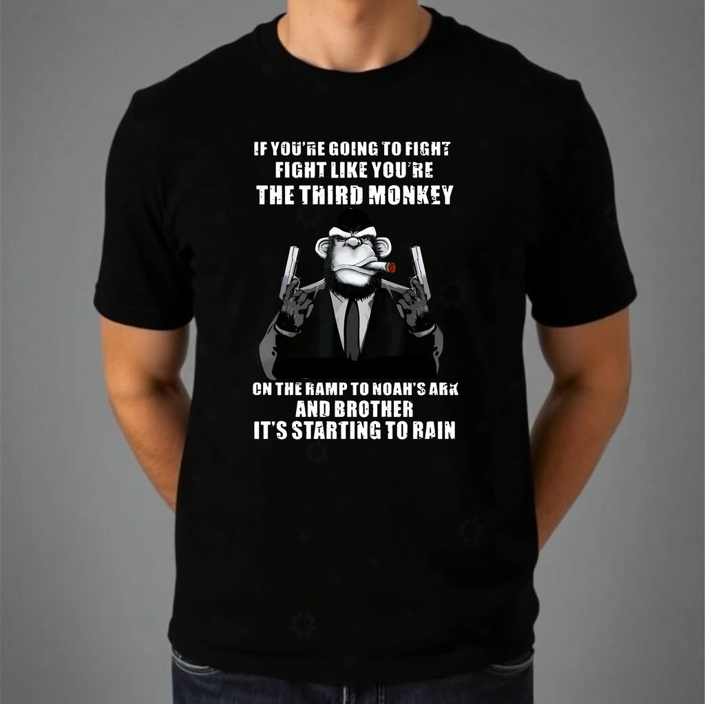 The Third Monkey T-shirt Funny Motivational Quote Gift Top Men's Unisex Tee