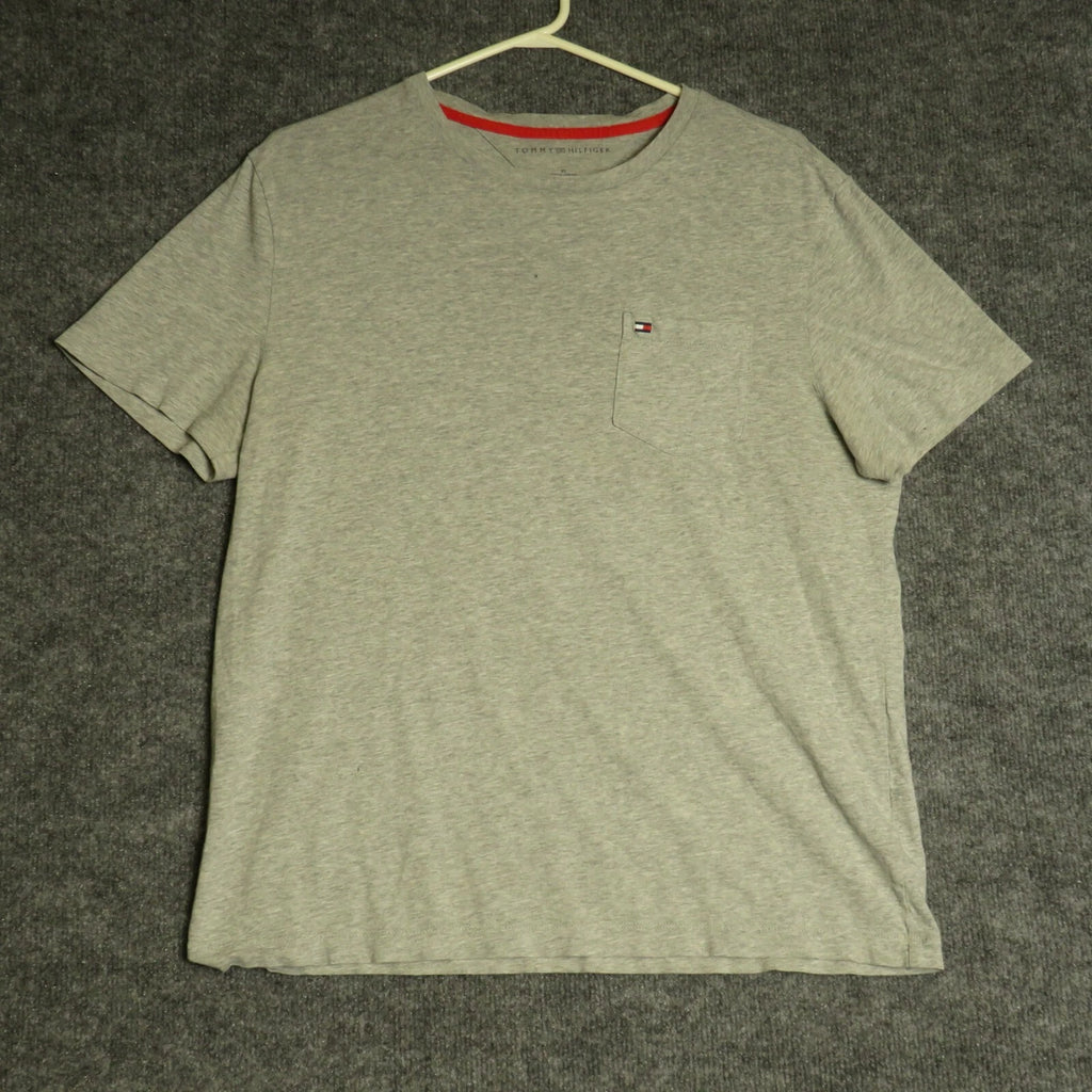 Tommy Hilfiger Shirt Mens Medium Grey Short Sleeve Crew Neck Pullover T Shirt