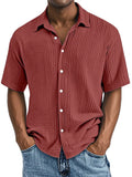 Men's Short Sleeve Button Down Shirt Casual Vacation Beach Shirts Summer Top