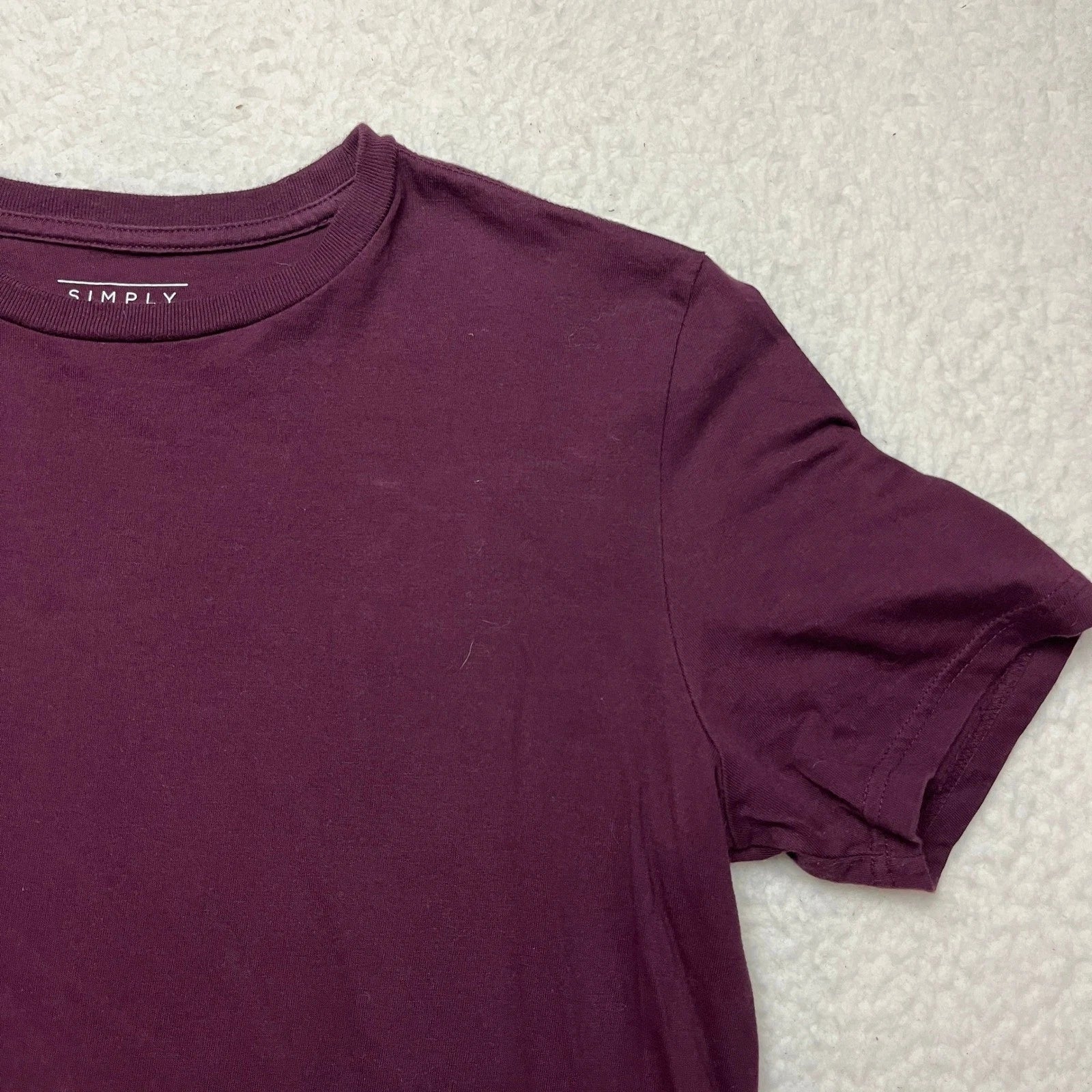 Simply Styled T Shirt Mens Medium Purple Maroon Solid Crew Neck Short Sleeve