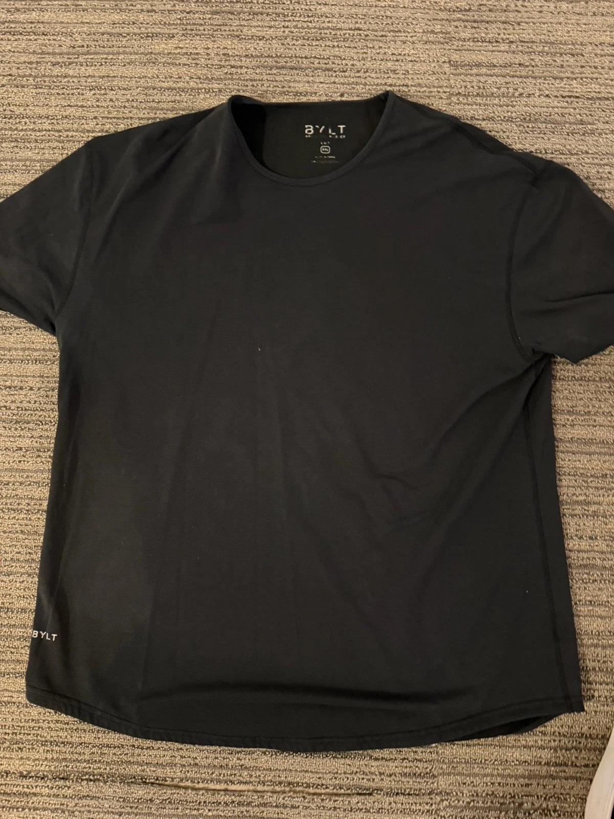 BYLT Mens Drop-Cut Lux T-Shirt Size XXL Premium Basics Official Black 2XL