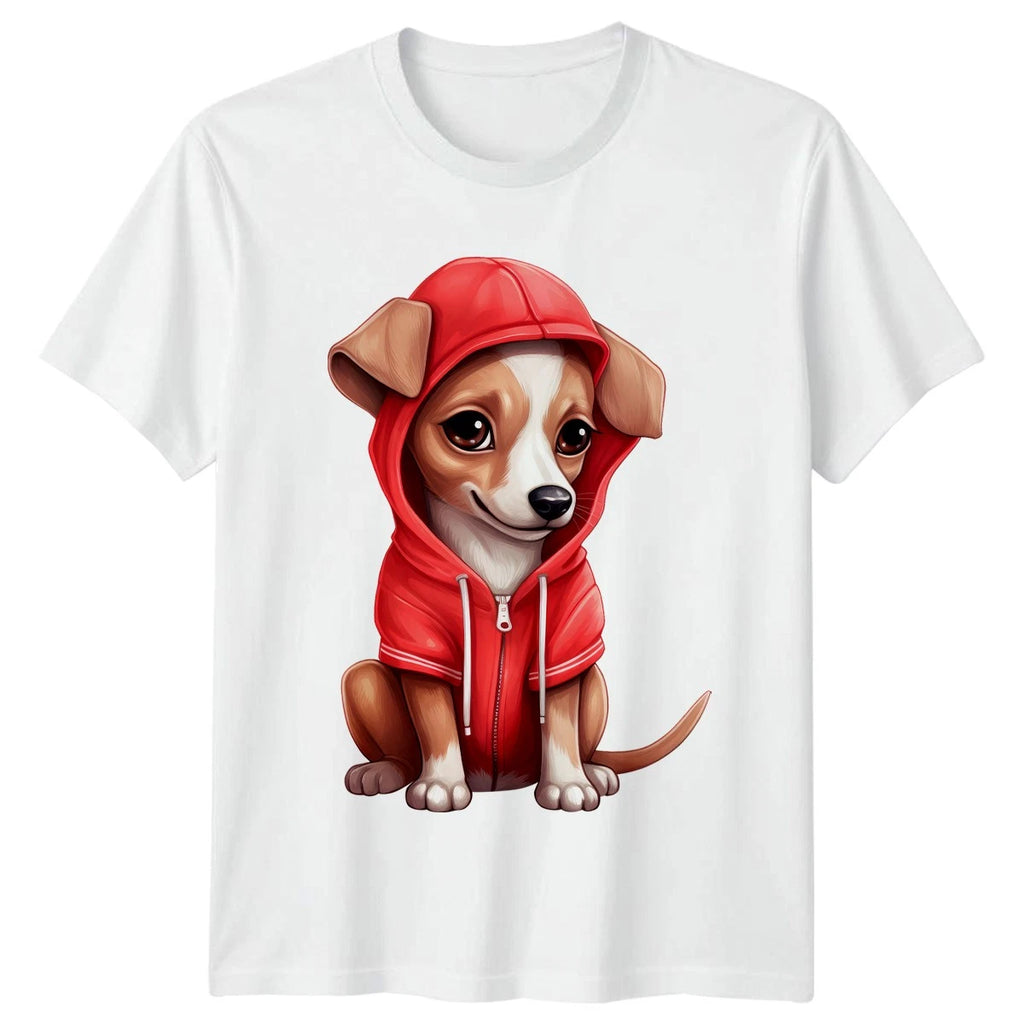 Cute Dog Hoodie Canine Animals Mens T-Shirt Womens Tee Graphic Unisex Top