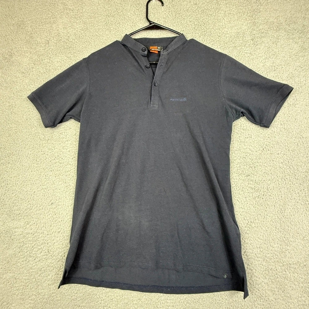 Pentagon Levantes Navy Blue Henley Shirt Mens XS Short Sleeve Cotton