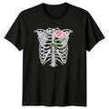 Gothic Rose Skeleton Ribcage Floral Aesthetic Women's Men's T-Shirt