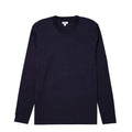 Sunspel Long Sleeve Heavyweight T-shirt Navy