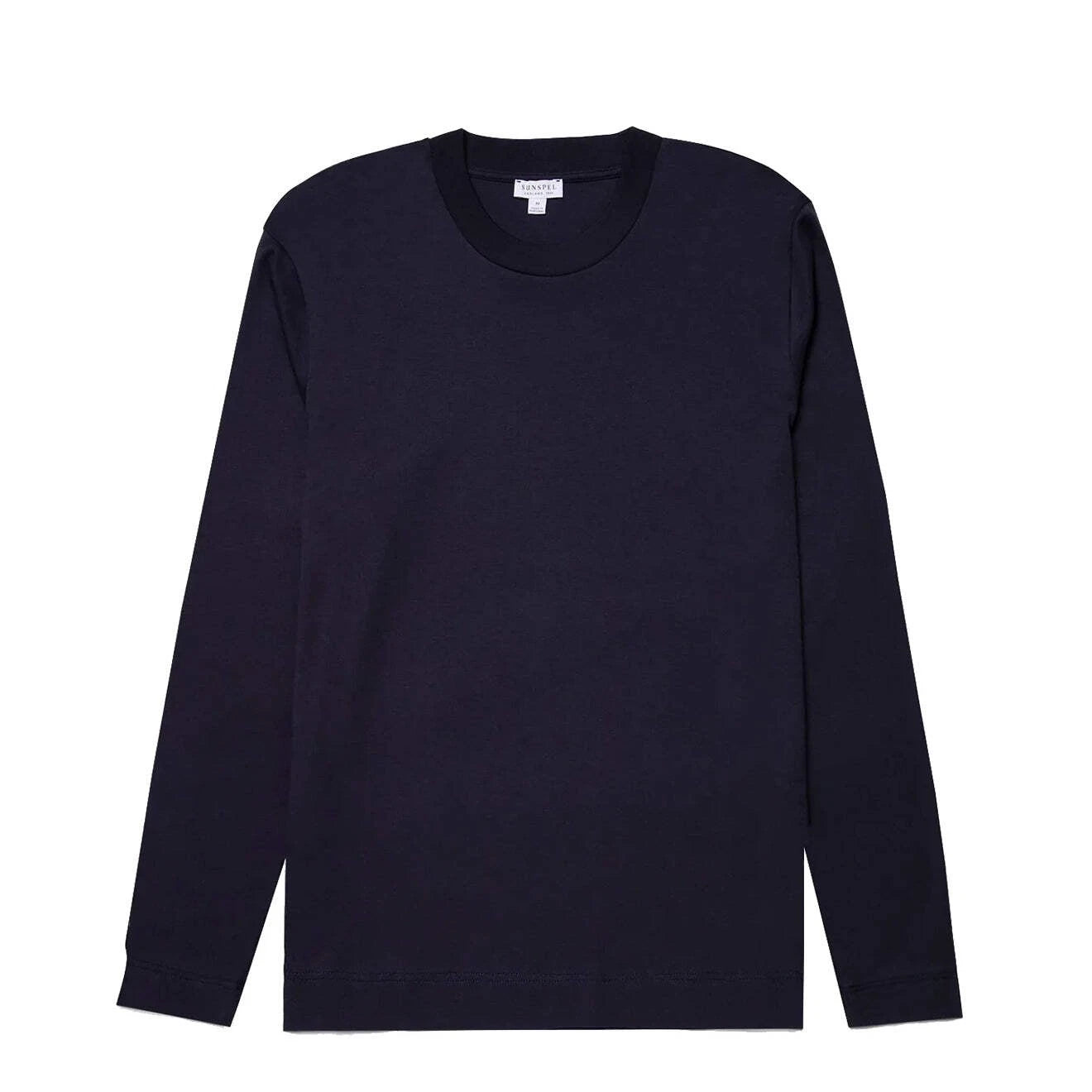 Sunspel Long Sleeve Heavyweight T-shirt Navy