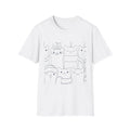 Kawaii Cat Line Art T-Shirt | Cute Minimalist Cat Faces