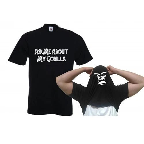 Ask Me About My Gorilla Flip Men's T-Shirt - Retro Cool Funny Monkey Tee T Shirt
