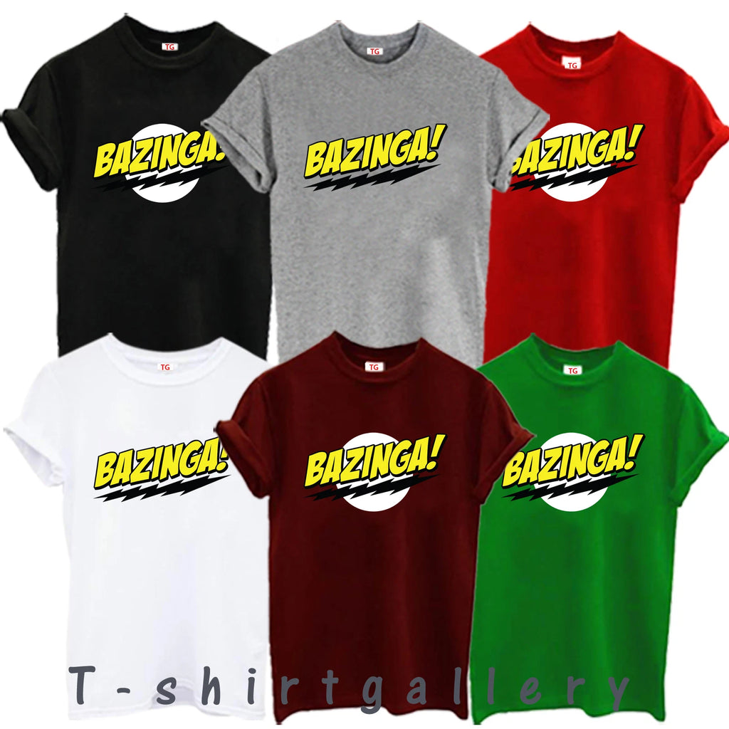 BAZINGA t shirt brand new funny nerd geeky big bang theory t-shirt 100% cotton