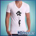 T-shirt V Neck Girl Balloons The Happiness Is Have My T-shirt New
