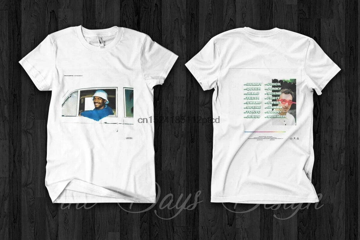 Brockhampton Saturation II Album Art T Shirt Authentic Logo Tour Merch White