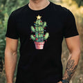 Mens Cactus Christmas Theme Cotton T-Shirt Size XS to 5XL