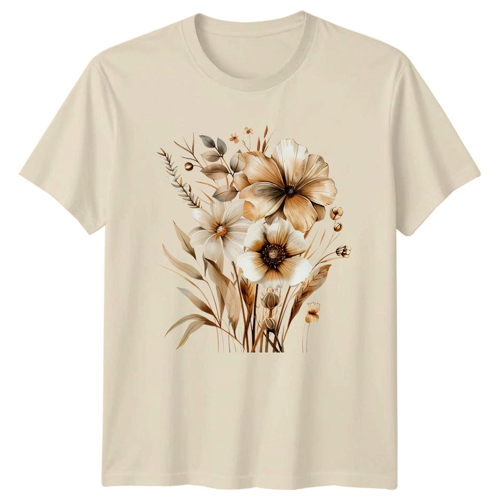 Boho Floral Spring T-Shirt Womens Botanical Nature Gift For Her