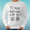 Felpa Man Light Sweater White " You Would like To Put With Me " Road Happiness