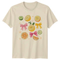 Cute Citrus Fruit Slices And Bows Womens T-Shirt Coquette Aesthetic Fashion