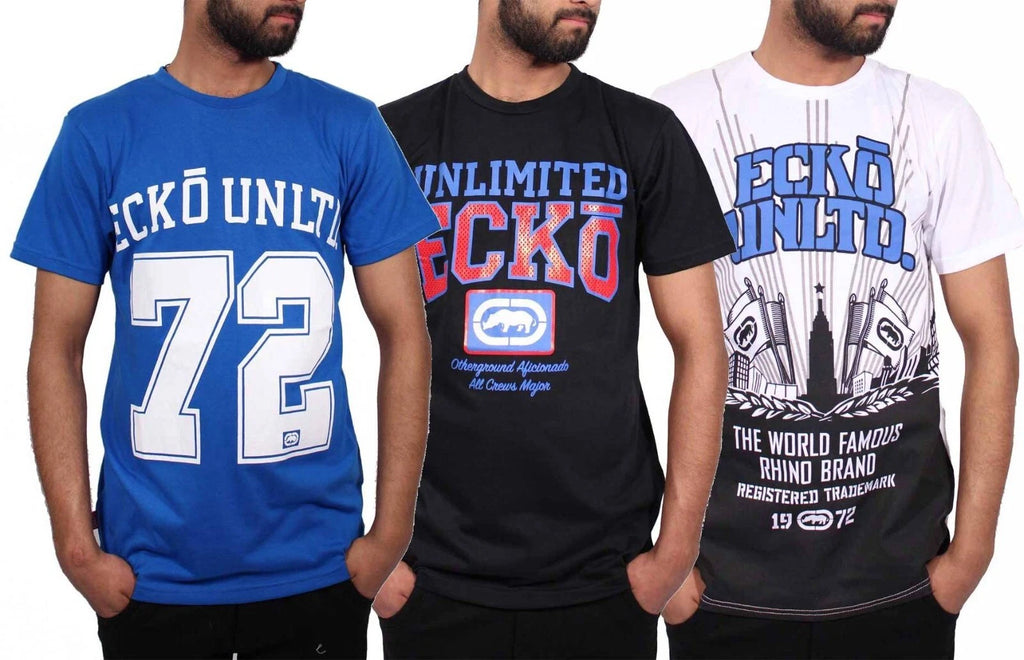Ecko Unltd Men's Graphic T-Shirts Bundle – Urban Designer Streetwear Mix Lot