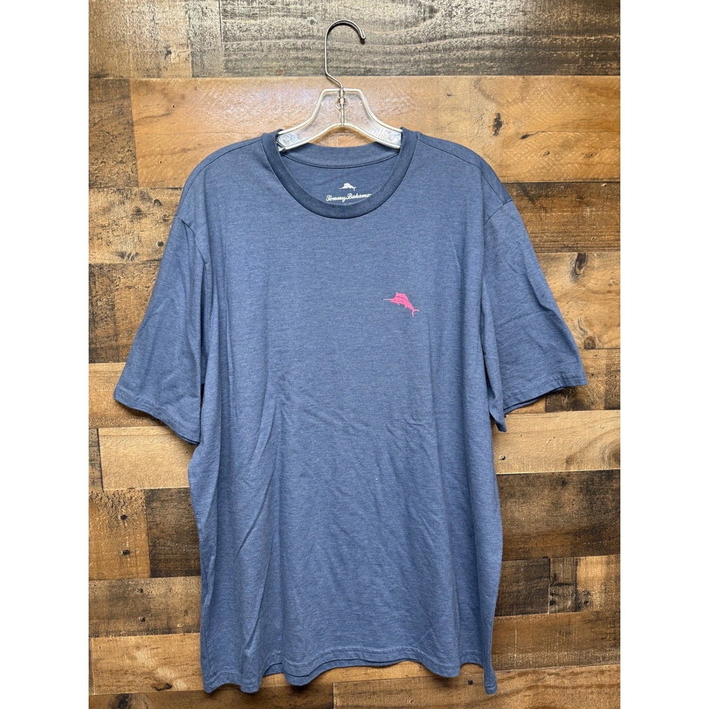 Tommy Bahama Mens XL Blue Two Second Workout Beer Graphic T-Shirt Short Sleeve