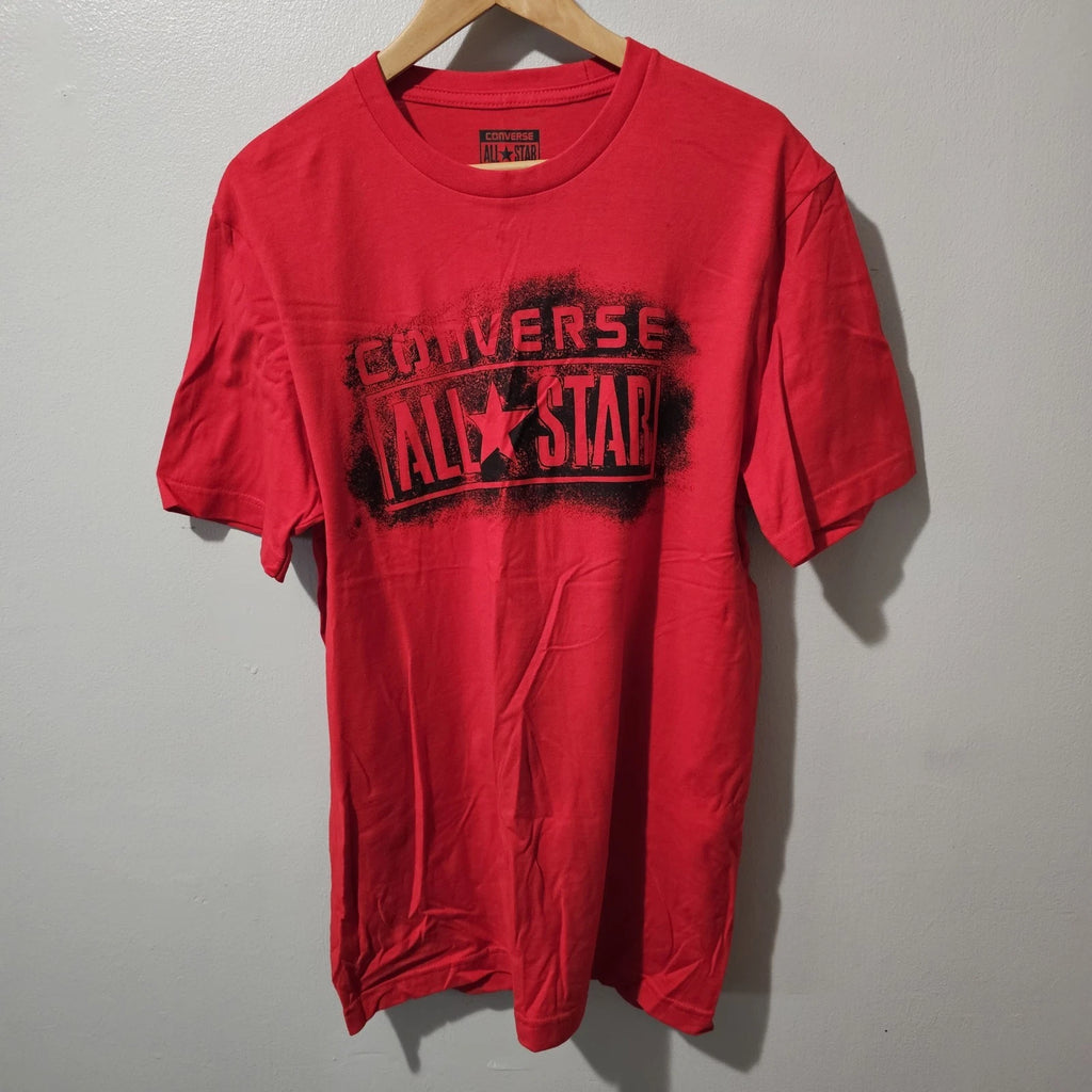 Converse All Star Med Graphic T-Shirt Red Logo Tee Short Sleeve Classic Men's M