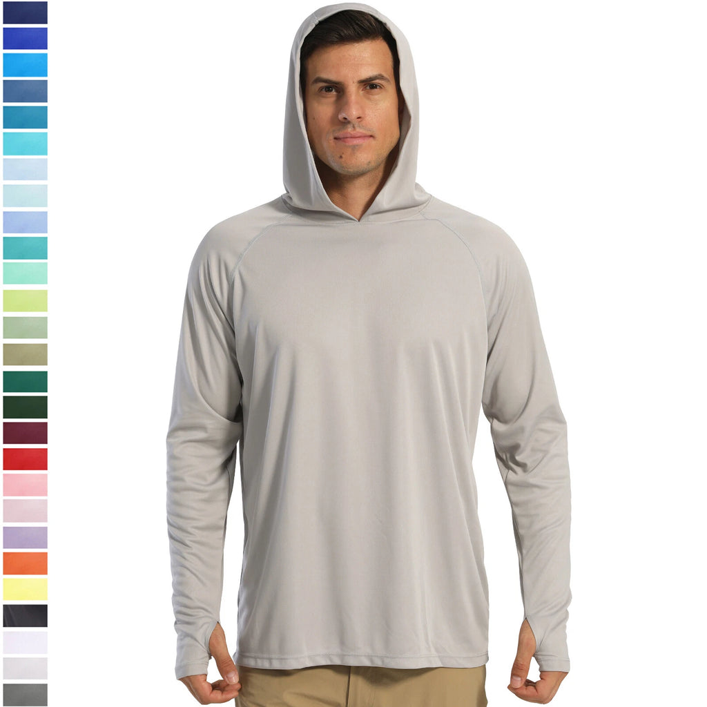 Men's Sun Protection Hoodies UPF 50+ Quick Drying Outdoor Sport Performance Tops