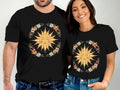 Floral Sun Face T-Shirt, Boho Graphic Tee for Women, Retro Summer Aesthetic