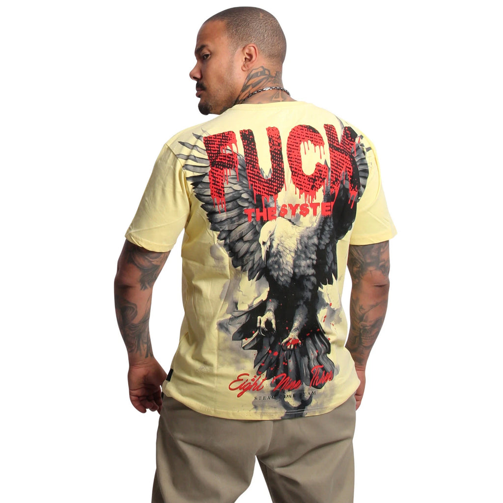New Yakuza Men's Eagle Regular T-Shirt - Pale Banana