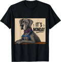 Funny Grumpy Dog Monday Pixel Art Great Dane T-Shirt