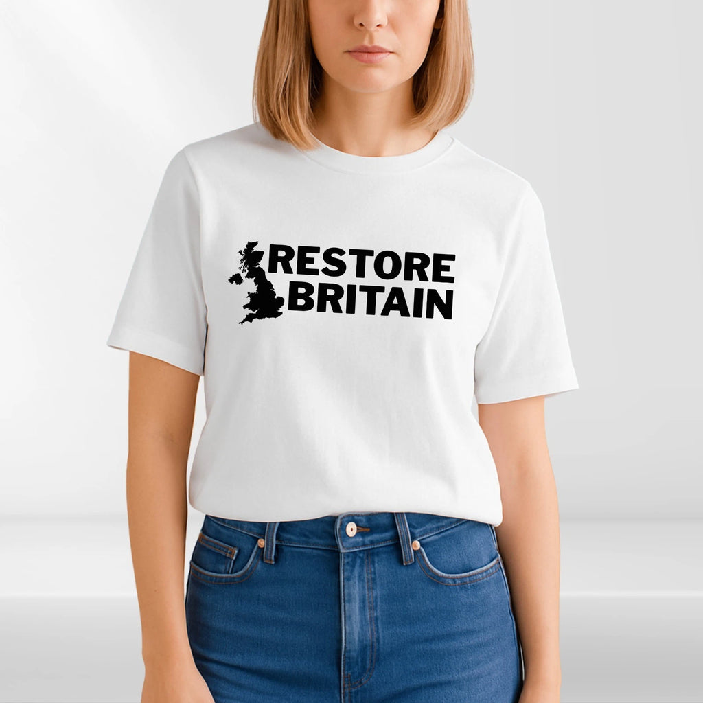 Restore Britain T Shirt Rupert Lowe Politics Patriot British Anti Labour Top Tee