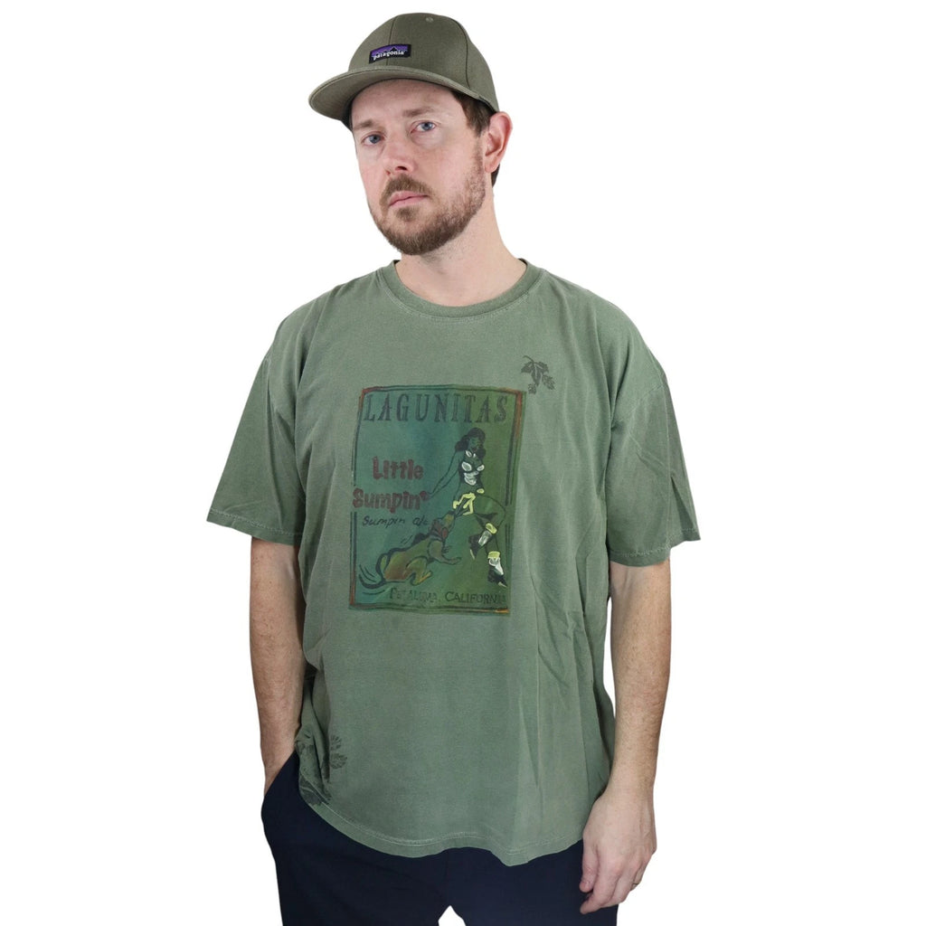 Vintage Pin Up Lagunitas Little Sumpin Ale T Shirt Mens XL Pigment Dyed Dog Bite