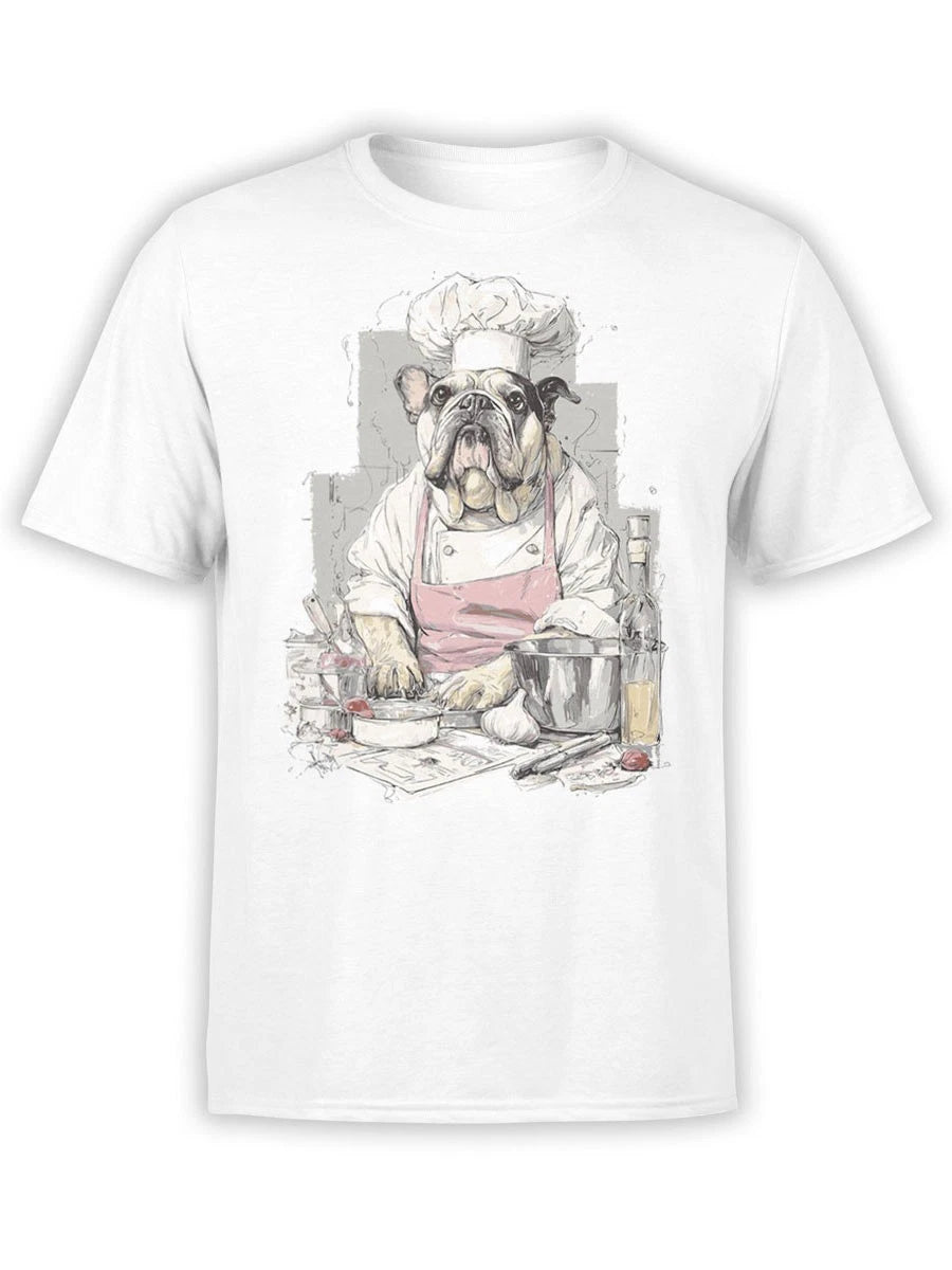 FANTUCCI Chef Bulldog T-Shirt | Funny Cooking Dog Graphic Tee | Unisex