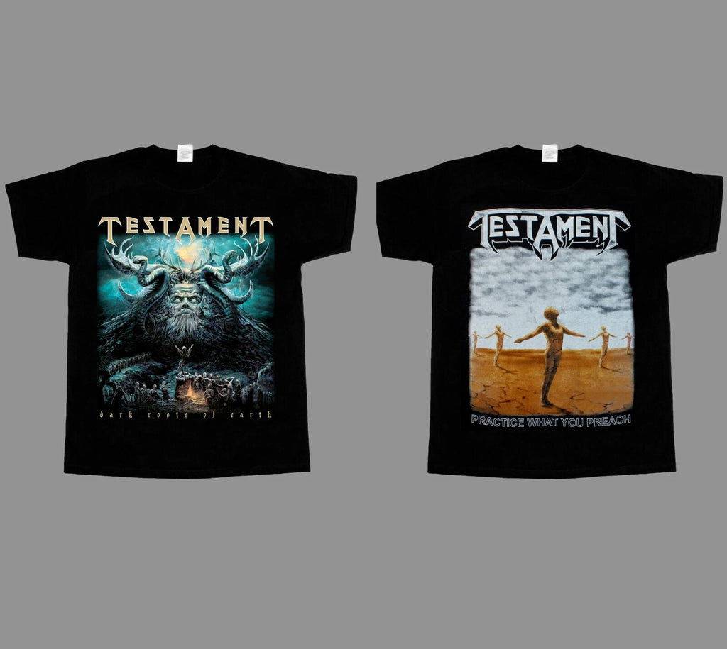 TESTAMENT DARK ROOTS OF EARTH PRACTICE WHAT YOU PREACH SHORT/LONG T-SHIRT 345XL
