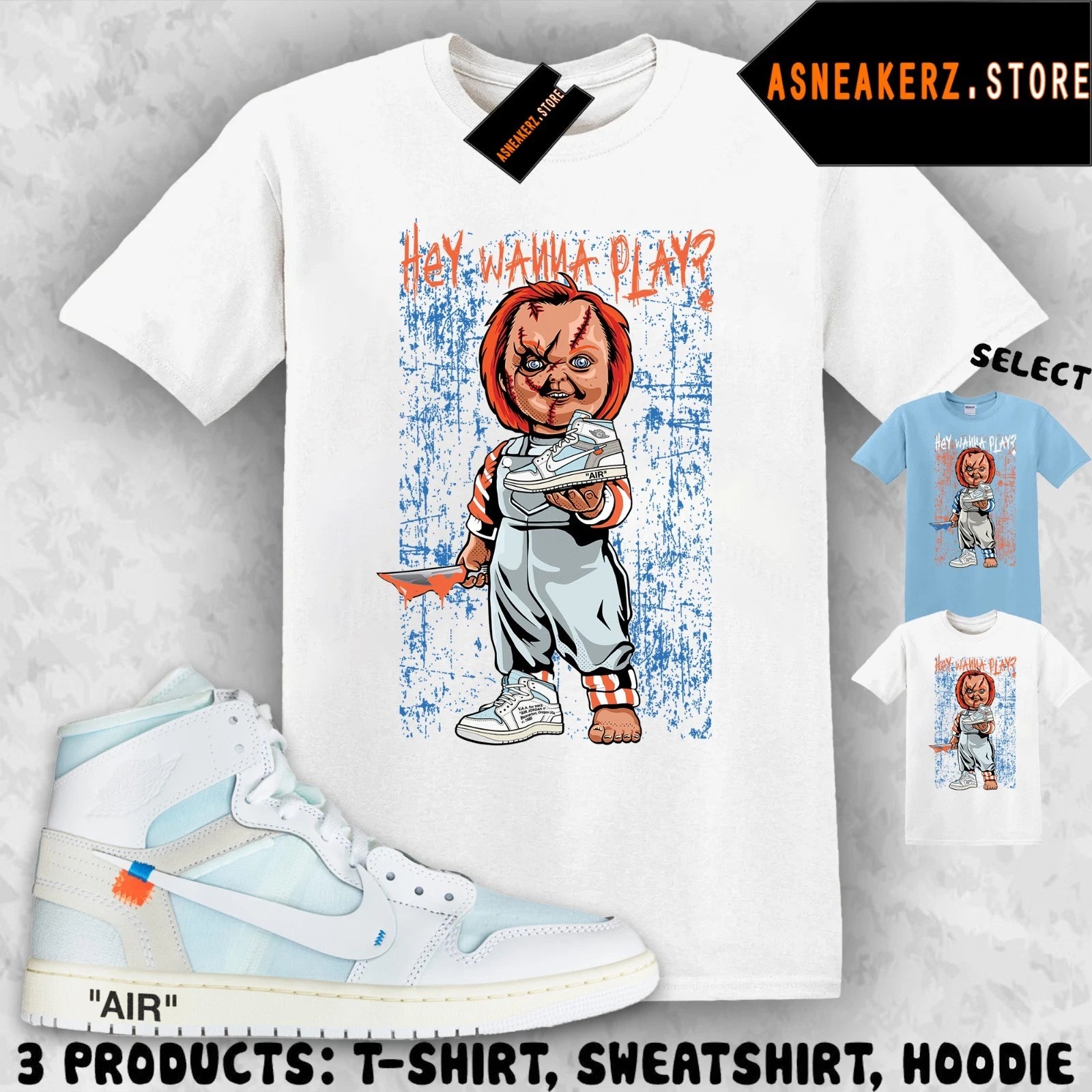 Shirt Matching V.A.A. AJ 1 High Alaska Match Sneaker Sneakerhead Chucky T-Shirt