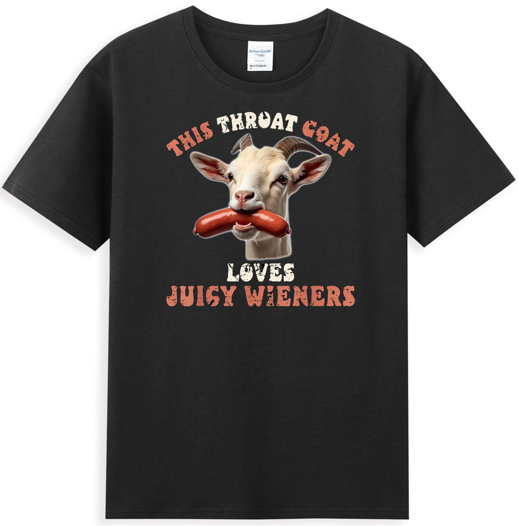 This Throat Goat Loves Juicy Wieners Funny Meme Men's T-Shirt