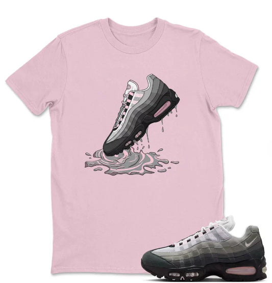Air Max 95 Pink Foam Black White OG Big Bubble T Shirt Match Dripping Shoe