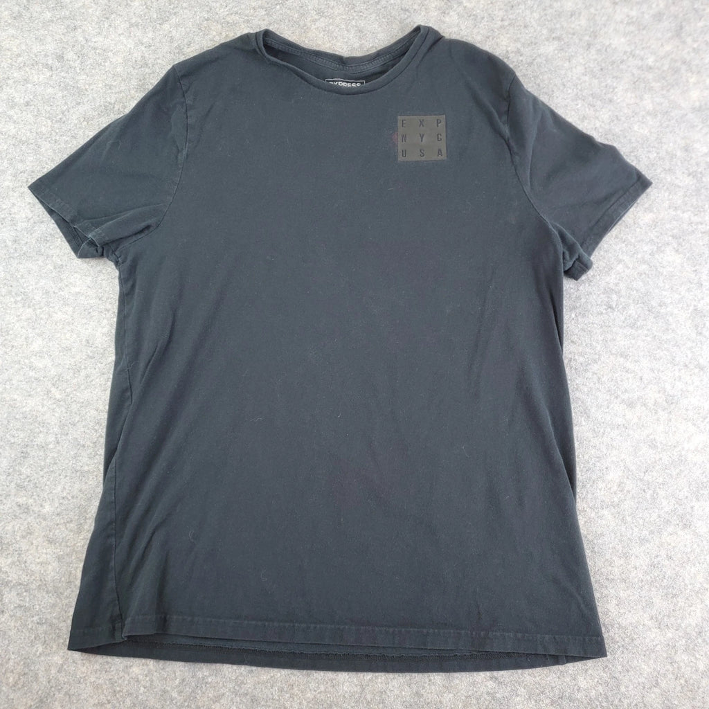 Express Shirt Mens Extra Large Black Crew Neck Short Sleeve Graphic Stretch