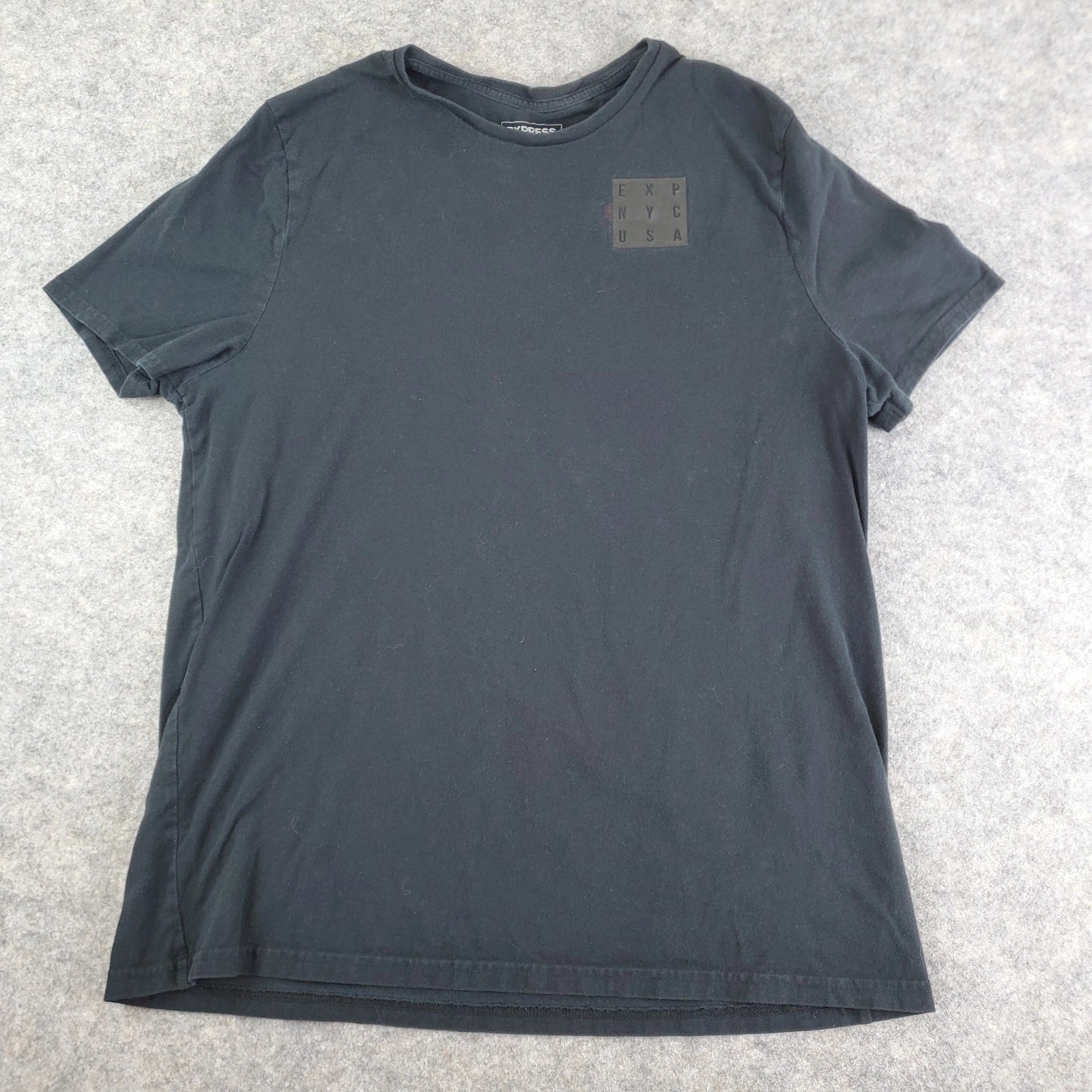 Express Shirt Mens Extra Large Black Crew Neck Short Sleeve Graphic Stretch