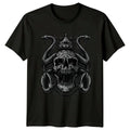 Crowned Skull Horns Pentagram Occult Gothic Mens T-Shirt Womens Graphic Tee