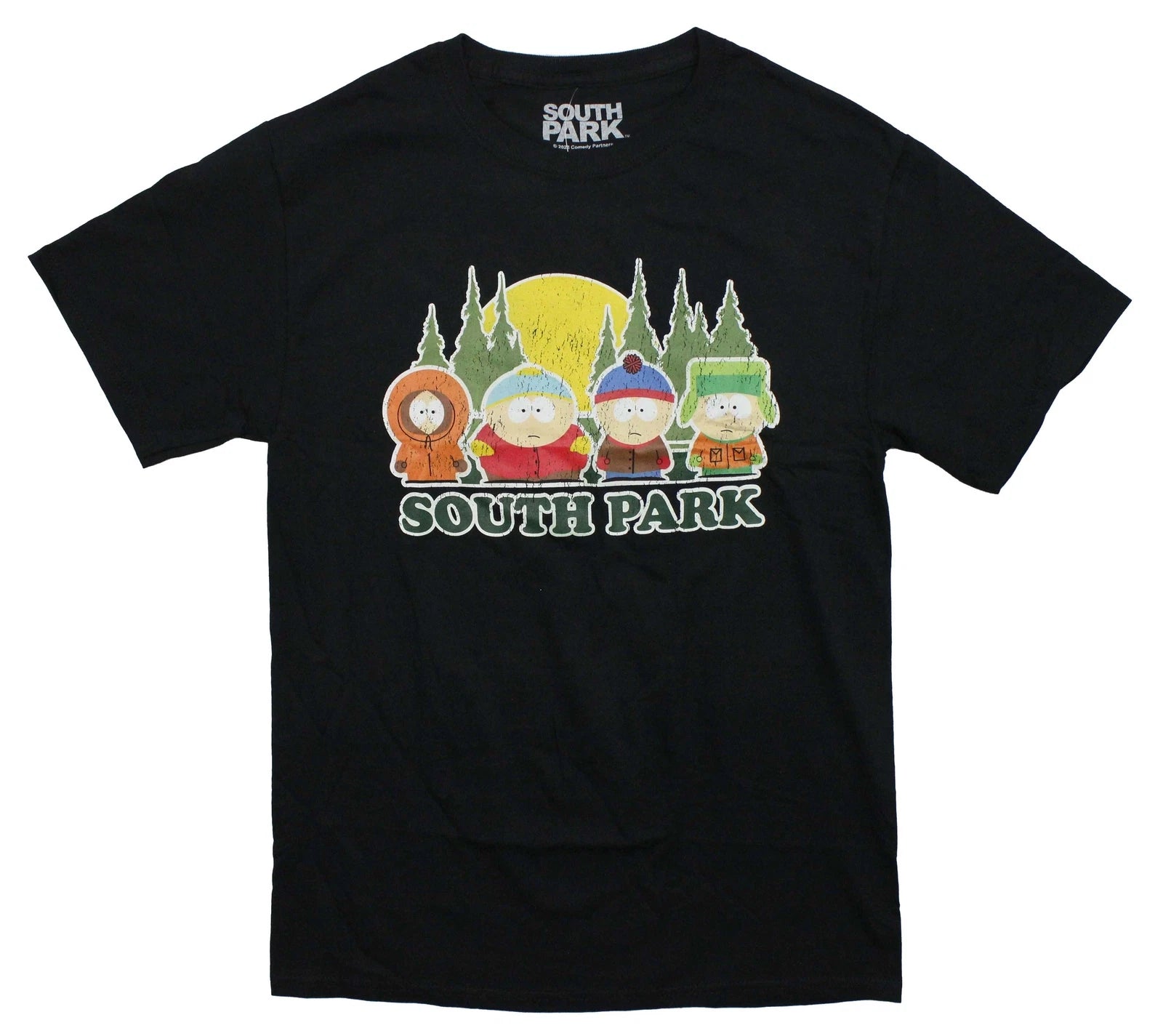 South Park New Adult T-Shirt - Distressed Sunset Standing Group
