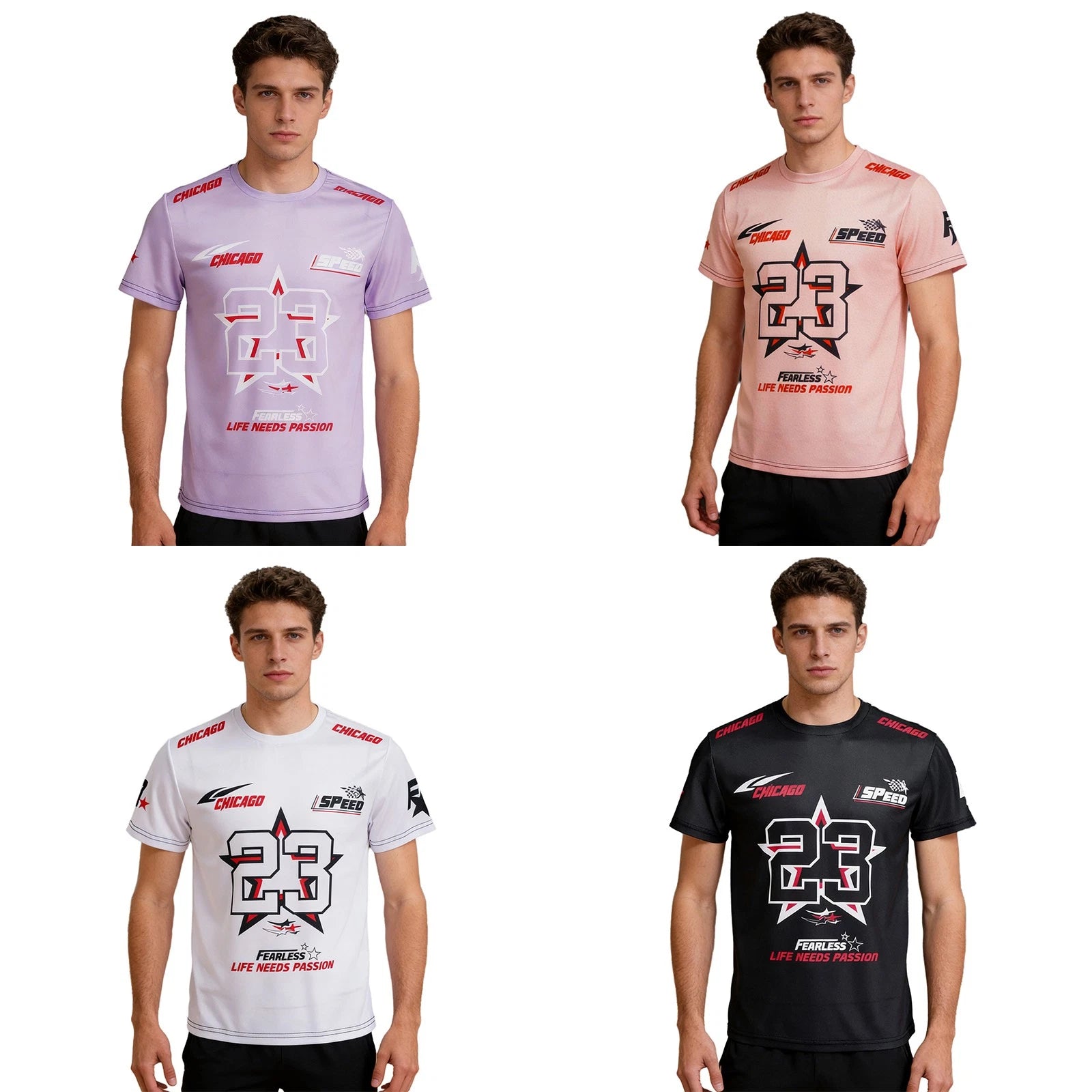Men's Undershirts Turn-Down Shirts Daily Wear Tee Tops Workout T-Shirt Sports