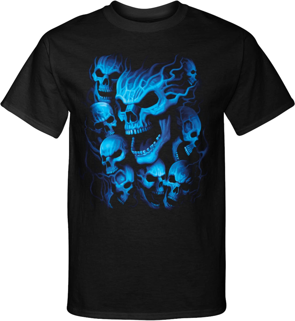 Screaming Blue Skulls Tall T-shirt