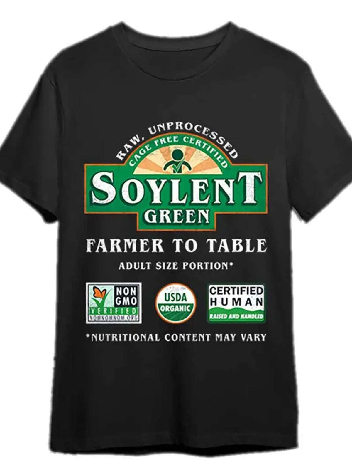 Ultra-Soft Soylent Green Farmer to Table - Creative Print T-Shirt, Comfort-Fit C
