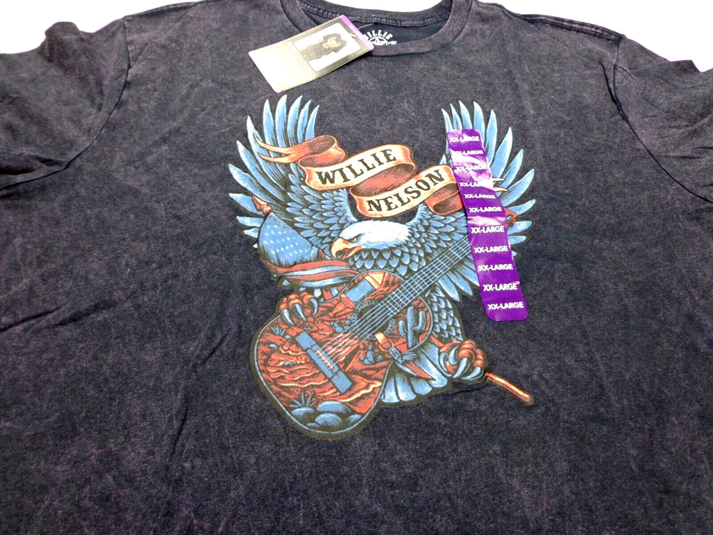 WILLIE NELSON  Eagle with Guitar  Graphic Vintage Look Band Tee  Size 2XL
